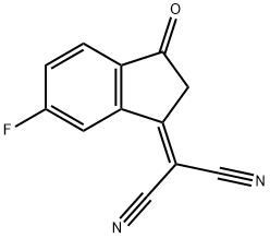 2-(6-fluoro-3-oxo-2,3-dihydro-1H-inden-1-ylidene)malononitrile Struktur