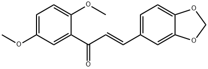 (2E)-3-(2H-1,3-benzodioxol-5-yl)-1-(2,5-dimethoxyphenyl)prop-2-en-1-one Struktur