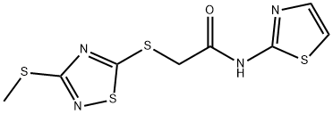 2-[(3-methylsulfanyl-1,2,4-thiadiazol-5-yl)sulfanyl]-N-(1,3-thiazol-2-yl)acetamide Struktur