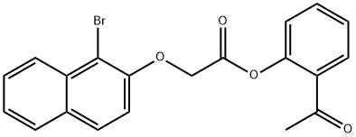 2-acetylphenyl [(1-bromo-2-naphthyl)oxy]acetate Struktur