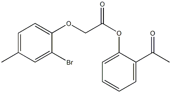 2-acetylphenyl (2-bromo-4-methylphenoxy)acetate Struktur