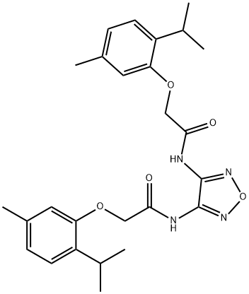 N,N'-1,2,5-oxadiazole-3,4-diylbis[2-(2-isopropyl-5-methylphenoxy)acetamide] Struktur