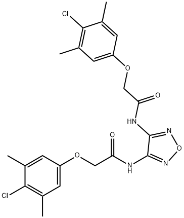 N,N'-1,2,5-oxadiazole-3,4-diylbis[2-(4-chloro-3,5-dimethylphenoxy)acetamide] Struktur