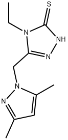 3-[(3,5-dimethylpyrazol-1-yl)methyl]-4-ethyl-1H-1,2,4-triazole-5-thione Struktur