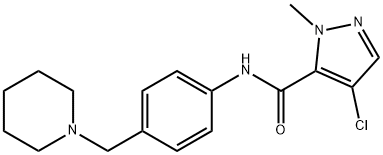 4-chloro-2-methyl-N-[4-(piperidin-1-ylmethyl)phenyl]pyrazole-3-carboxamide Struktur