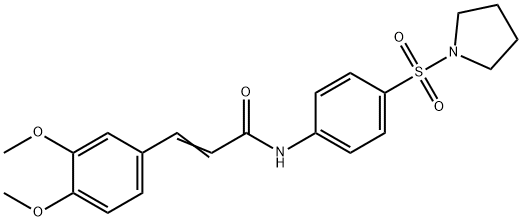 3-(3,4-dimethoxyphenyl)-N-[4-(1-pyrrolidinylsulfonyl)phenyl]acrylamide Struktur