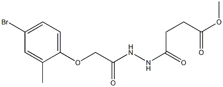 methyl 4-{2-[(4-bromo-2-methylphenoxy)acetyl]hydrazino}-4-oxobutanoate Struktur