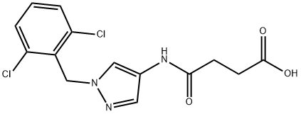 4-[[1-[(2,6-dichlorophenyl)methyl]pyrazol-4-yl]amino]-4-oxobutanoic acid Struktur