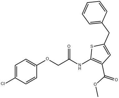 methyl 5-benzyl-2-[[2-(4-chlorophenoxy)acetyl]amino]thiophene-3-carboxylate Struktur