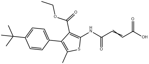 (E)-4-[[4-(4-tert-butylphenyl)-3-ethoxycarbonyl-5-methylthiophen-2-yl]amino]-4-oxobut-2-enoic acid Struktur