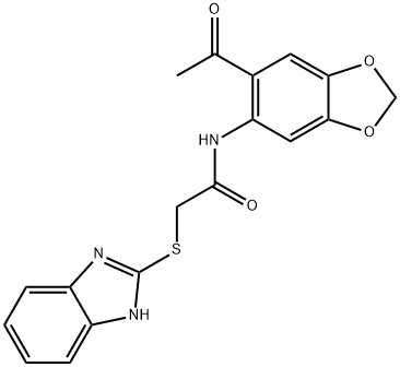 N-(6-acetyl-1,3-benzodioxol-5-yl)-2-(1H-benzimidazol-2-ylsulfanyl)acetamide Struktur