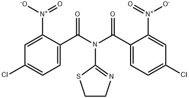 4-chloro-N-[(4-chloro-2-nitrophenyl)carbonyl]-N-(4,5-dihydro-1,3-thiazol-2-yl)-2-nitrobenzamide Struktur