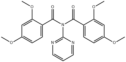 N-(2,4-dimethoxybenzoyl)-2,4-dimethoxy-N-pyrimidin-2-ylbenzamide Struktur