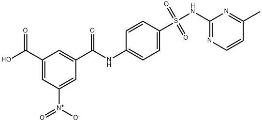 3-[[4-[(4-methylpyrimidin-2-yl)sulfamoyl]phenyl]carbamoyl]-5-nitrobenzoic acid Struktur