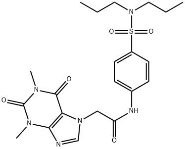 2-(1,3-dimethyl-2,6-dioxopurin-7-yl)-N-[4-(dipropylsulfamoyl)phenyl]acetamide Struktur