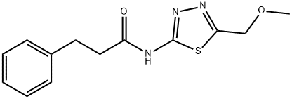 N-[5-(methoxymethyl)-1,3,4-thiadiazol-2-yl]-3-phenylpropanamide Struktur