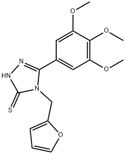 4-(furan-2-ylmethyl)-5-(3,4,5-trimethoxyphenyl)-2,4-dihydro-3H-1,2,4-triazole-3-thione Struktur