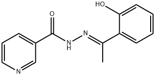 N'-[(1E)-1-(2-hydroxyphenyl)ethylidene]pyridine-3-carbohydrazide Struktur