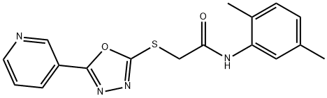 N-(2,5-dimethylphenyl)-2-((5-(pyridin-3-yl)-1,3,4-oxadiazol-2-yl)thio)acetamide Struktur