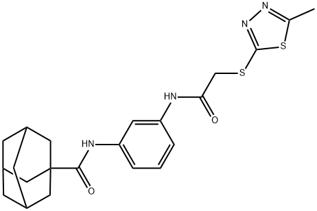 N-[3-({[(5-methyl-1,3,4-thiadiazol-2-yl)sulfanyl]acetyl}amino)phenyl]tricyclo[3.3.1.1~3,7~]decane-1-carboxamide Struktur