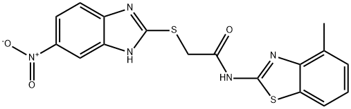 N-(4-methyl-1,3-benzothiazol-2-yl)-2-[(5-nitro-1H-benzimidazol-2-yl)sulfanyl]acetamide Struktur