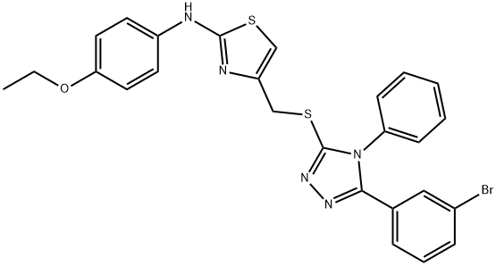 4-({[5-(3-bromophenyl)-4-phenyl-4H-1,2,4-triazol-3-yl]sulfanyl}methyl)-N-(4-ethoxyphenyl)-1,3-thiazol-2-amine Struktur