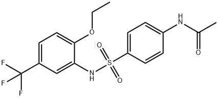 N-(4-{[2-ethoxy-5-(trifluoromethyl)phenyl]sulfamoyl}phenyl)acetamide Struktur