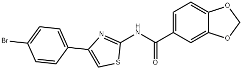 N-[4-(4-bromophenyl)-1,3-thiazol-2-yl]-1,3-benzodioxole-5-carboxamide Struktur