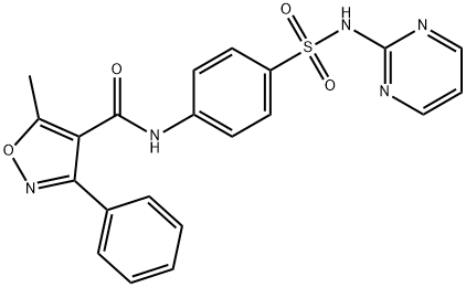 5-methyl-3-phenyl-N-[4-(pyrimidin-2-ylsulfamoyl)phenyl]-1,2-oxazole-4-carboxamide Struktur