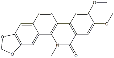 (1,3)Benzodioxolo(5,6-c)phenanthridin-13(12H)-one, 2,3-dimethoxy-12-methyl- Struktur