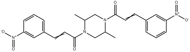 (E)-1-[2,5-dimethyl-4-[(E)-3-(3-nitrophenyl)prop-2-enoyl]piperazin-1-yl]-3-(3-nitrophenyl)prop-2-en-1-one Struktur