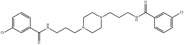 3-chloro-N-[3-[4-[3-[(3-chlorobenzoyl)amino]propyl]piperazin-1-yl]propyl]benzamide Struktur