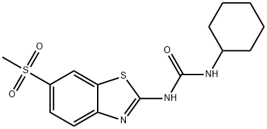 1-cyclohexyl-3-(6-methylsulfonyl-1,3-benzothiazol-2-yl)urea Struktur