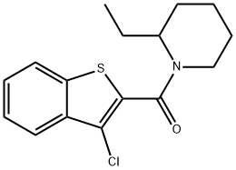 (3-chloro-1-benzothiophen-2-yl)-(2-ethylpiperidin-1-yl)methanone Struktur