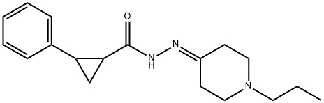 2-phenyl-N-[(1-propylpiperidin-4-ylidene)amino]cyclopropane-1-carboxamide Struktur