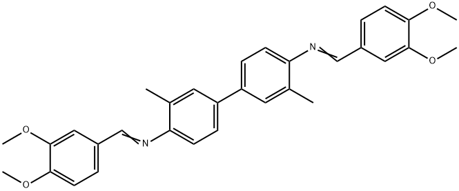 N,N'-bis(3,4-dimethoxybenzylidene)-3,3'-dimethyl-4,4'-biphenyldiamine Struktur