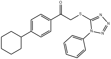 1-(4-cyclohexylphenyl)-2-[(1-phenyl-1H-tetrazol-5-yl)sulfanyl]ethanone Struktur