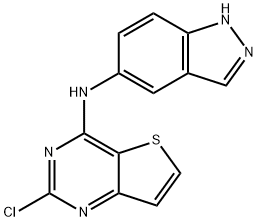 (2-Chloro-thieno[3,2-d]pyrimidin-4-yl)-(1H-indazol-5-yl)-amine Struktur