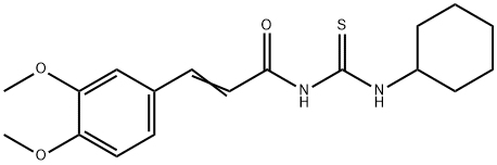 N-[(cyclohexylamino)carbonothioyl]-3-(3,4-dimethoxyphenyl)acrylamide Struktur