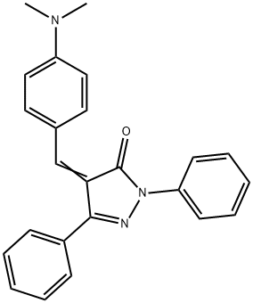 4-[4-(dimethylamino)benzylidene]-2,5-diphenyl-2,4-dihydro-3H-pyrazol-3-one Struktur