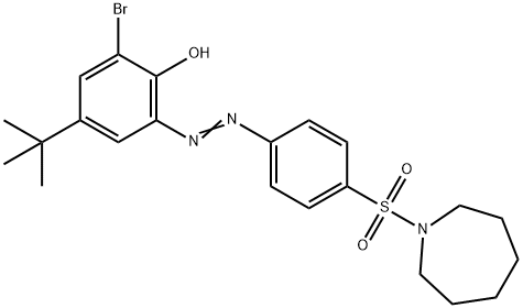 2-{[4-(1-azepanylsulfonyl)phenyl]diazenyl}-6-bromo-4-tert-butylphenol Struktur