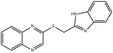 2-(((1H-benzo[d]imidazol-2-yl)methyl)thio)quinoxaline Struktur