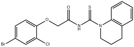 2-(4-bromo-2-chlorophenoxy)-N-(3,4-dihydro-1(2H)-quinolinylcarbonothioyl)acetamide Struktur