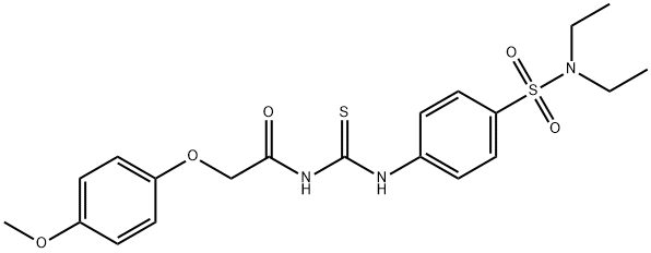 N-[({4-[(diethylamino)sulfonyl]phenyl}amino)carbonothioyl]-2-(4-methoxyphenoxy)acetamide Struktur