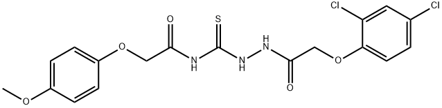 N-({2-[(2,4-dichlorophenoxy)acetyl]hydrazino}carbonothioyl)-2-(4-methoxyphenoxy)acetamide Struktur