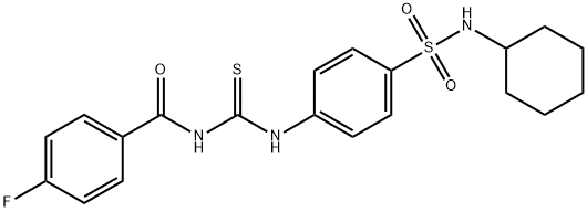 N-[({4-[(cyclohexylamino)sulfonyl]phenyl}amino)carbonothioyl]-4-fluorobenzamide Struktur