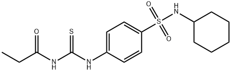 N-[({4-[(cyclohexylamino)sulfonyl]phenyl}amino)carbonothioyl]propanamide Struktur