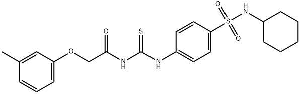 N-[({4-[(cyclohexylamino)sulfonyl]phenyl}amino)carbonothioyl]-2-(3-methylphenoxy)acetamide Struktur