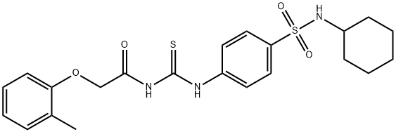 N-[({4-[(cyclohexylamino)sulfonyl]phenyl}amino)carbonothioyl]-2-(2-methylphenoxy)acetamide Struktur