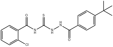 N-{[2-(4-tert-butylbenzoyl)hydrazino]carbonothioyl}-2-chlorobenzamide Struktur